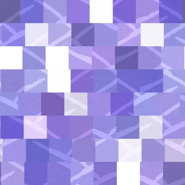 Patrón aleatorio mosaico púrpura mosaico rejilla sin costuras. Moderna forma cuadrada geométrica azulejo textura tendencia. Color del año 2022 fondo cuadriculado. Azulejo raster jpg de alta calidad. —  Fotos de Stock