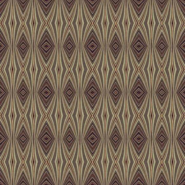 土色复古六十年代几何无缝图案在各种褐色色调。现代老式地理编织纺织品马赛克效果复用瓷砖. — 图库照片