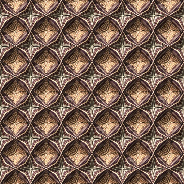 Aardse kleuren Victoriaanse antieke geometrische naadloze patroon in bonte bruine tinten. Moderne vintage geo geweven textiel linnen mozaïek effect herhalen tegel. — Stockfoto