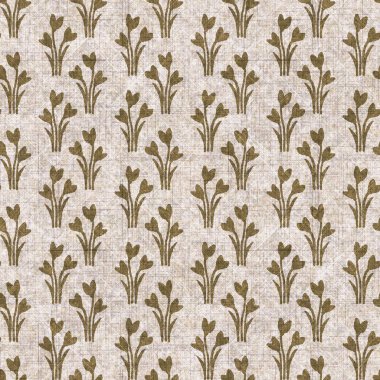 Sepia nötr botanik yaprak dikişsiz keten deseni. Yastık fırlatmak ve mobilya yapmak için organik doğal ton yeşilliği tasarımı. Modern bej kahverengi nötr ev dekorasyonu tekstil kumaşı.