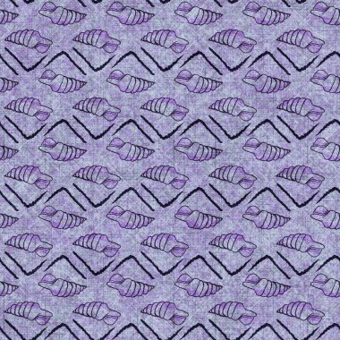 Deniz kabuğu dikişsiz, el yapımı keten desenli. Organik deniz yaşamı, yumuşak mobilya ve yastık fırlatmak için ton tasarımı üzerine doğal bir ton. Modern mor okyanus ev dekorasyonu.