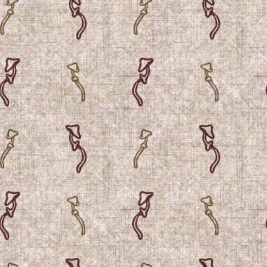 Mantarsız el yapımı keten desenli. Organik mantarlar, yastık fırlatmak için doğal ton tasarımı, yumuşak mobilyalar. Modern sepia ormanlık ev dekoru. 