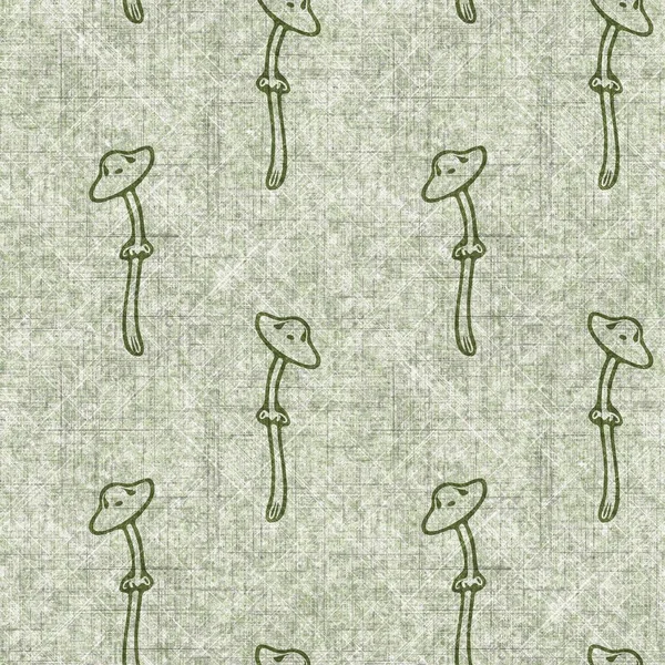 Mantarsız el yapımı keten desenli. Organik mantarlar, yastık fırlatmak için doğal ton tasarımı, yumuşak mobilyalar. Modern yeşil ağaçlık ev dekorasyonu. 