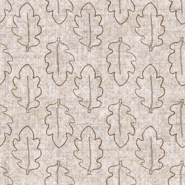 Botanik yaprakları, el işi, keten desenli. Yastık fırlatmak için organik yaprak doğal ses tonu, yumuşak mobilya. Modern sepia ev dekorasyonu. 