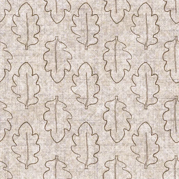 Botanik yaprakları, el işi, keten desenli. Yastık fırlatmak için organik yaprak doğal ses tonu, yumuşak mobilya. Modern sepia ev dekorasyonu. 