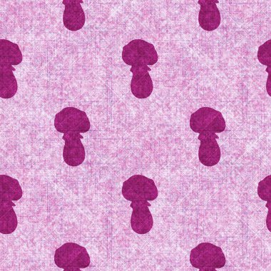 Mantar pembesi kumaş dokusu deseni. Kusursuz örülmüş orman mantarı dekoru desenli tuval sonbaharı. .