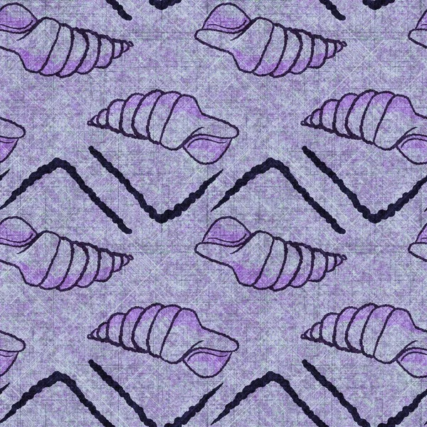 Deniz kabuğu dikişsiz, el yapımı keten desenli. Organik deniz yaşamı, yumuşak mobilya ve yastık fırlatmak için ton tasarımı üzerine doğal bir ton. Modern mor okyanus ev dekorasyonu.