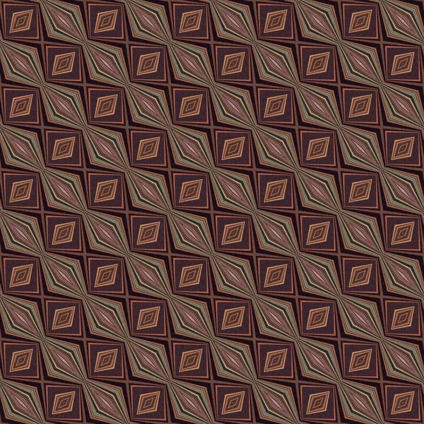 Topraksı renkler altmışlı yılların geometrik pürüzsüz desenli kahverengi tonlarında. Modern vintage geo dokuması tekstil keten mozaik efekti tekrar fayans. 