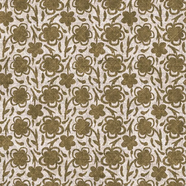 Sepia nötr botanik yaprak dikişsiz keten deseni. Yastık fırlatmak ve mobilya yapmak için organik doğal ton yeşilliği tasarımı. Modern bej kahverengi nötr ev dekorasyonu tekstil kumaşı.