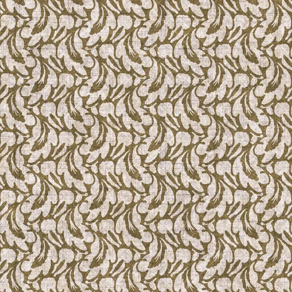 Sepia nötr botanik yaprak dikişsiz keten deseni. Yastık fırlatmak ve mobilya yapmak için organik doğal ton yeşilliği tasarımı. Modern bej kahverengi nötr ev dekorasyonu tekstil kumaşı.