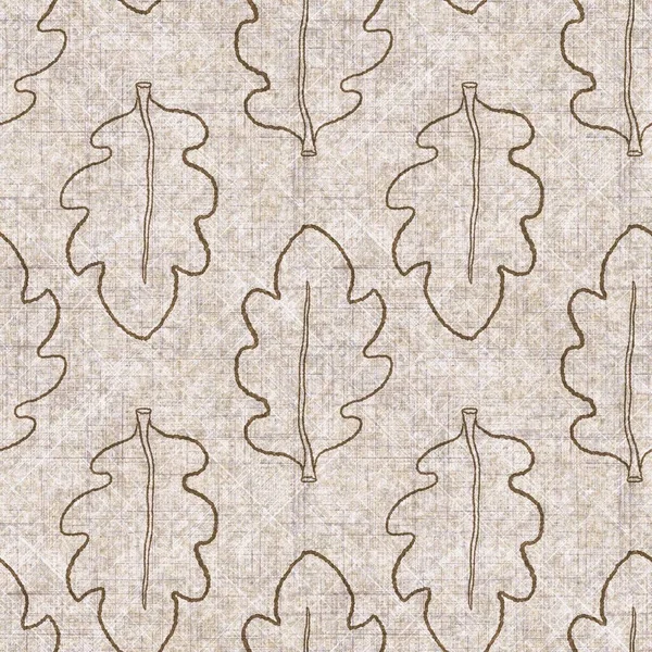 Botanik yaprakları, el işi, keten desenli. Yastık fırlatmak için organik yaprak doğal ses tonu, yumuşak mobilya. Modern sepia ev dekorasyonu. 