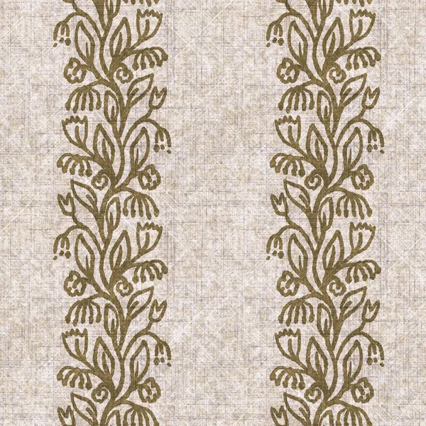 Sepia nötr botanik yaprak dikişsiz keten deseni. Yastık fırlatmak ve mobilya yapmak için organik doğal ton yeşilliği tasarımı. Modern bej kahverengi nötr ev dekorasyonu tekstil kumaşı.