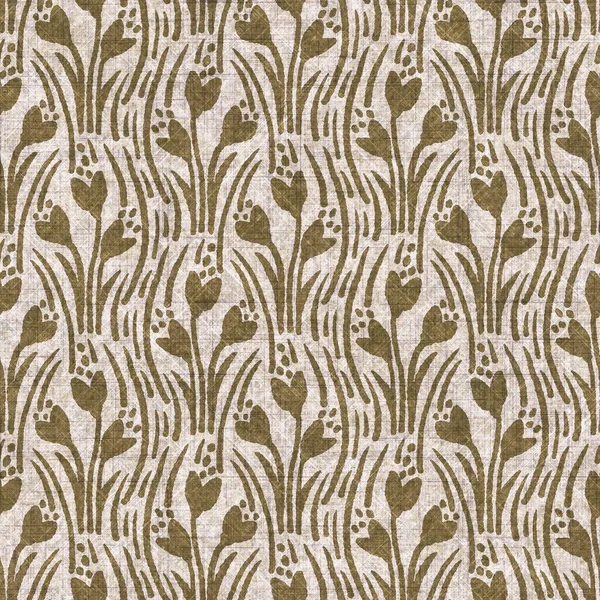 Sepia nötr botanik yaprak dikişsiz keten deseni. Yastık fırlatmak ve mobilya yapmak için organik doğal ton yeşilliği tasarımı. Modern bej kahverengi nötr ev dekorasyonu tekstil kumaşı.