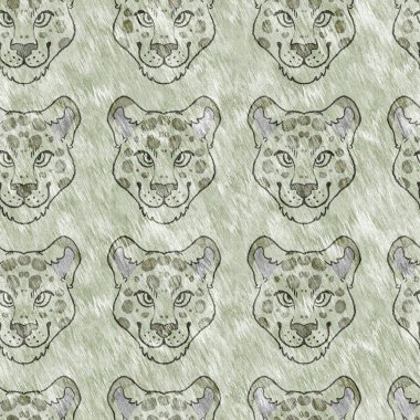 Bebek odası dekorasyonu için şirin safari leoparı vahşi hayvan deseni. Kusursuz kürksüz yeşil desenli cinsiyet nötr iz tasarımı. 