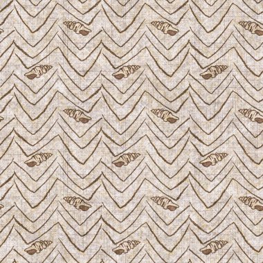 Deniz kabuğu dikişsiz, el yapımı keten desenli. Organik deniz yaşamı, yumuşak mobilya ve yastık fırlatmak için ton tasarımı üzerine doğal bir ton. Modern sepia kıyı evi dekorasyonu.