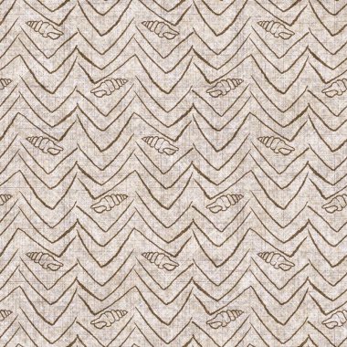 Deniz kabuğu dikişsiz, el yapımı keten desenli. Organik deniz yaşamı, yumuşak mobilya ve yastık fırlatmak için ton tasarımı üzerine doğal bir ton. Modern sepia kıyı evi dekorasyonu.