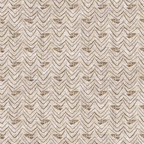 Deniz kabuğu dikişsiz, el yapımı keten desenli. Organik deniz yaşamı, yumuşak mobilya ve yastık fırlatmak için ton tasarımı üzerine doğal bir ton. Modern sepia kıyı evi dekorasyonu.