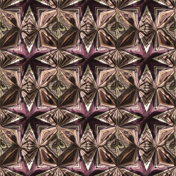 Ziemskie kolory Wiktoriański antyczny geometryczny bezszwowy wzór w różnych odcieniach brązu. Nowoczesne vintage geo tkane tkaniny tkaniny efekt mozaiki tkaniny powtarzać płytki. — Zdjęcie stockowe