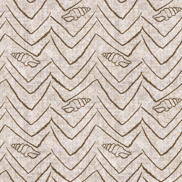 Deniz kabuğu dikişsiz, el yapımı keten desenli. Organik deniz yaşamı, yumuşak mobilya ve yastık fırlatmak için ton tasarımı üzerine doğal bir ton. Modern sepia kıyı evi dekorasyonu.