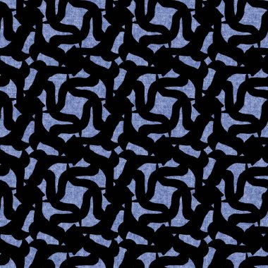 Denim stili geometrik tuval efekti kusursuz doku malzemesi. Erkeksi kotlar mavi boyalı desen. Solmuş çivit rengi soyut yazdırılmış döşeme örneği.