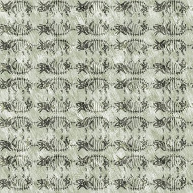 El çizimi triceratops fosil kemikler dinazor dikişsiz desen. Cinsiyet Tarafsız Jurasik siluet. Müze, excintion ve tekstil tasarımı için ev dekorasyonu. 