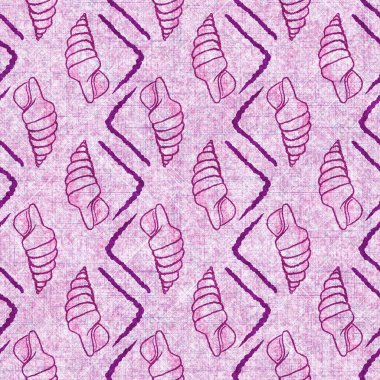 Deniz kabuğu dikişsiz, el yapımı keten desenli. Organik deniz yaşamı, yumuşak mobilya ve yastık fırlatmak için ton tasarımı üzerine doğal bir ton. Modern pembe okyanus ev dekorasyonu.