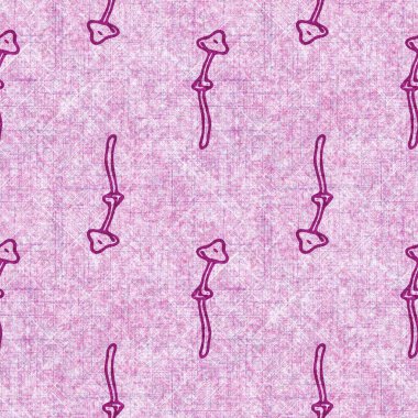 Mantar pembesi kumaş dokusu deseni. Kusursuz örülmüş orman mantarı dekoru desenli tuval sonbaharı. .