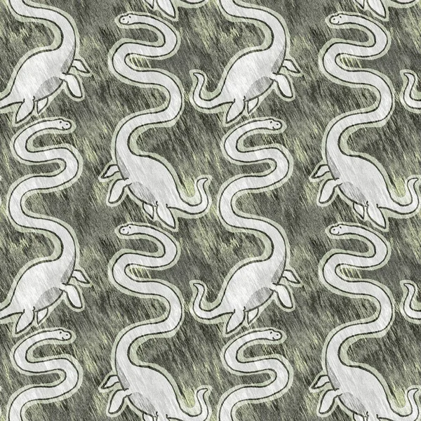 Yeşil el plesiosaur dinazorunu kusursuz şekilde çizdi. Bebek yuvası için cinsiyet Nötr Jurasik fosil silueti. Müze, nesli tükenme ve tekstil tasarımı için cinsiyet ayrımı yapılmamış ev dekorasyonu. 