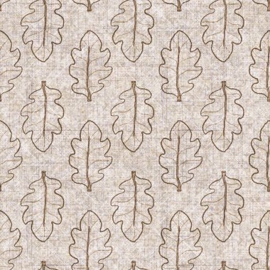 Botanik yaprakları, el işi, keten desenli. Yastık fırlatmak için organik yaprak doğal ses tonu, yumuşak mobilya. Modern sepia ev dekorasyonu. 