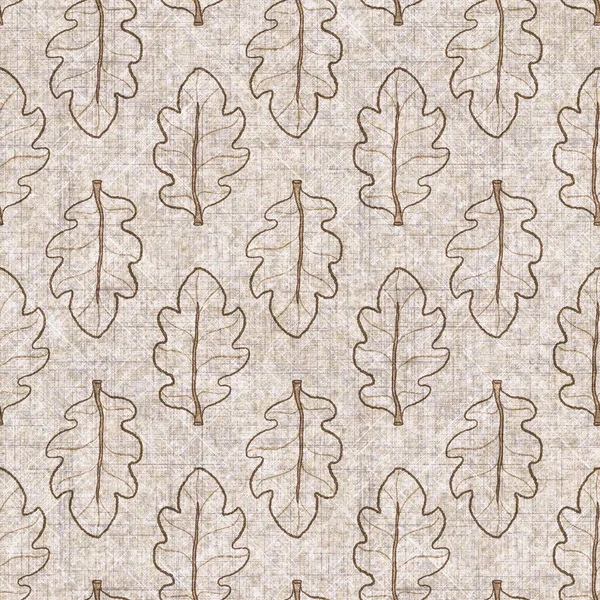 Botanik yaprakları, el işi, keten desenli. Yastık fırlatmak için organik yaprak doğal ses tonu, yumuşak mobilya. Modern sepia ev dekorasyonu. 