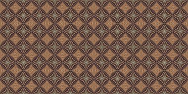 Topraksı renkler 60 'ların gerisinde geometrik, pürüzsüz sınır deseni, kahverengi tonda. Modern vintage jeo dokuma kumaş kenar süslemesi. Klasik kurdele pankartı. 