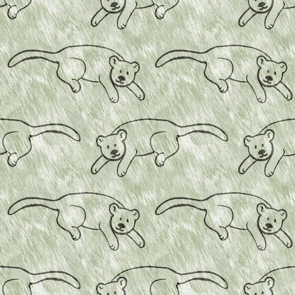 Cute safari lion wild animal pattern for babies room decor. Seamless furry green textured gender neutral print design. — стоковое фото