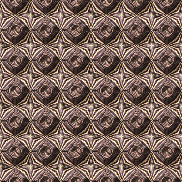 Earthy colours Victorian antique geometric seamless pattern in variegated brown tones. Modern vintage geo woven textile linen mosaic effect repeat tile. — Stock Photo, Image