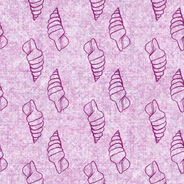 Deniz kabuğu dikişsiz, el yapımı keten desenli. Organik deniz yaşamı, yumuşak mobilya ve yastık fırlatmak için ton tasarımı üzerine doğal bir ton. Modern pembe okyanus ev dekorasyonu.