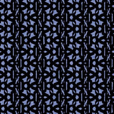 Denim stili geometrik tuval efekti kusursuz doku malzemesi. Erkeksi kotlar mavi boyalı desen. Solmuş çivit rengi soyut yazdırılmış döşeme örneği.