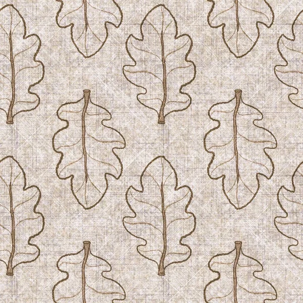 Botanik yaprakları, el işi, keten desenli. Yastık fırlatmak için organik yaprak doğal ses tonu, yumuşak mobilya. Modern sepia ev dekorasyonu. 