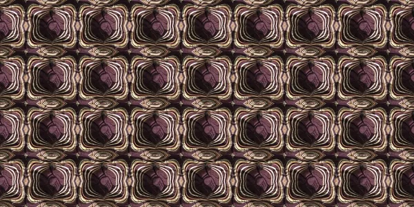 Aardse kleuren antieke victoriaanse geometrische naadloze rand patroon in bonte bruine toon. Moderne vintage geo geweven textiel linnen rand. Vintage lintbanner. — Stockfoto