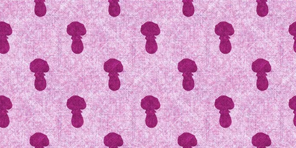 Mantar pembesi kumaş dokusu kenarı etkisi. Kanvas sonbahar kurdelesi için kusursuz örülmüş orman mantarı dekoratif baskısı.