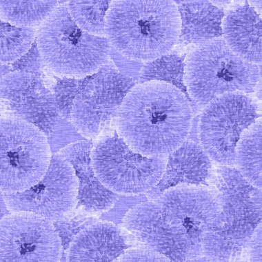 Kusursuz bir peri çiçeği fotoğraf kolajı tekrarlanıyor. Yılın kadınsı lavanta renginde desenli çiçekleri var. Bahar bahçesi duvar kağıdı. 