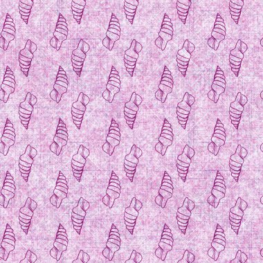 Deniz kabuğu dikişsiz, el yapımı keten desenli. Organik deniz yaşamı, yumuşak mobilya ve yastık fırlatmak için ton tasarımı üzerine doğal bir ton. Modern pembe okyanus ev dekorasyonu.