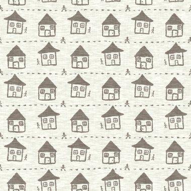 El çizimi keten kumaş dokusu deseni. Duvar kağıdı için kusursuz, dokumasız, doğal gri dekoratif baskı.. 