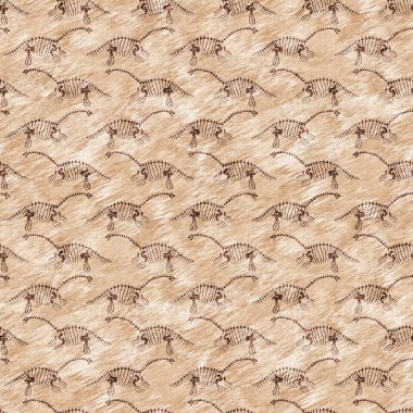 Kahverengi plesiosaur dinozor fosil kemikleri dikişsiz desen. Bebek odası için cinsiyet olarak Tarafsız Jurasik siluet. Müze, nesli tükenme ve tekstil tasarımı için cinsiyet ayrımı yapılmamış ev dekorasyonu. 