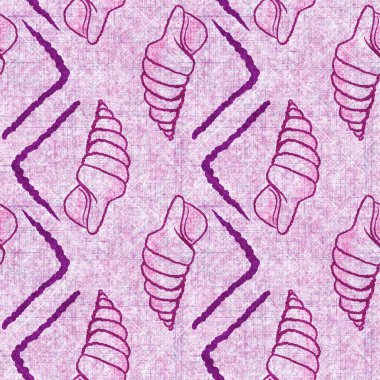 Deniz kabuğu dikişsiz, el yapımı keten desenli. Organik deniz yaşamı, yumuşak mobilya ve yastık fırlatmak için ton tasarımı üzerine doğal bir ton. Modern pembe okyanus ev dekorasyonu.