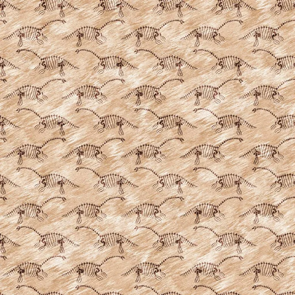 Kahverengi plesiosaur dinozor fosil kemikleri dikişsiz desen. Bebek odası için cinsiyet olarak Tarafsız Jurasik siluet. Müze, nesli tükenme ve tekstil tasarımı için cinsiyet ayrımı yapılmamış ev dekorasyonu. 
