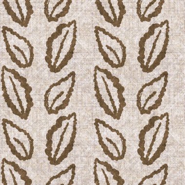 Botanik yaprakları, el işi, keten desenli. Yastık fırlatmak için organik yaprak doğal ses tonu, yumuşak mobilya. Modern sepia ev dekorasyonu. 