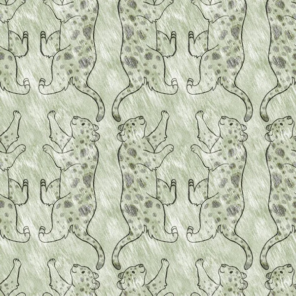 Bebek odası dekorasyonu için şirin safari leoparı vahşi hayvan deseni. Kusursuz kürksüz yeşil desenli cinsiyet nötr iz tasarımı. 