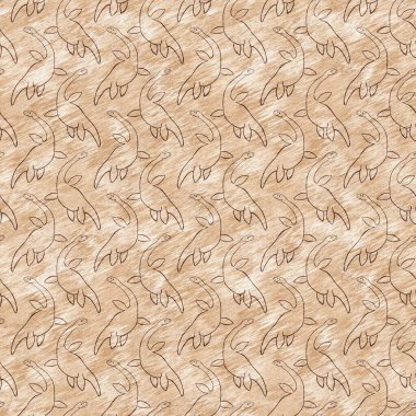 Kahverengi el plesiosaur dinazorunu kusursuz şekilde çizmiş. Bebek yuvası için cinsiyet Nötr Jurasik fosil silueti. Müze, nesli tükenme ve tekstil tasarımı için cinsiyet ayrımı yapılmamış ev dekorasyonu. 