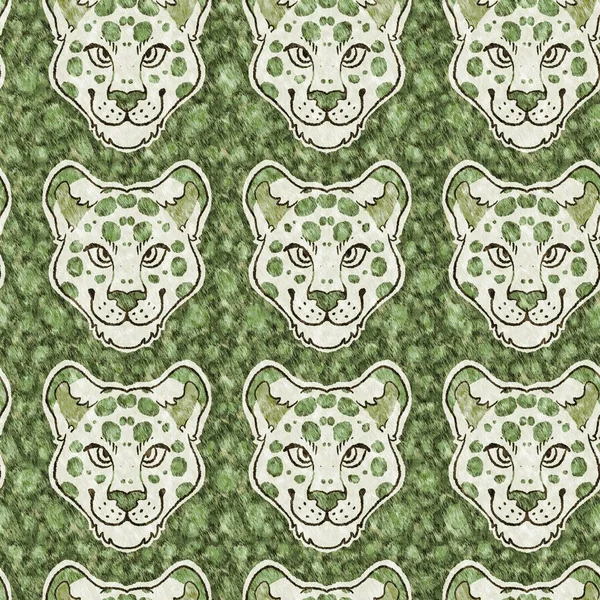 Χαριτωμένο σαφάρι λεοπάρδαλη μοτίβο άγρια ζώα για μωρά διακόσμηση δωματίου. Απρόσκοπτη γούνα πράσινο υφή ουδέτερο σχέδιο εκτύπωσης φύλου. — Φωτογραφία Αρχείου