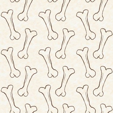 Kahverengi el, dinazor kemiğini pürüzsüz şekilde çizmiş. Bebek yuvası için cinsiyet Nötr Jurasik fosil silueti. Müze, neslin tükenmesi ve tekstil tasarımı için ev dekorasyonu. 