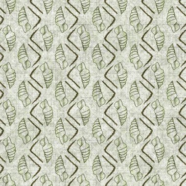 Deniz kabuğu dikişsiz, el yapımı keten desenli. Organik deniz yaşamı, yumuşak mobilya ve yastık fırlatmak için ton tasarımı üzerine doğal bir ton. Modern yeşil okyanus ev dekorasyonu.